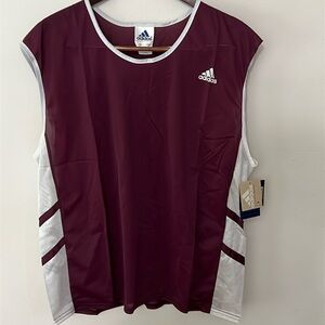 NWT adidas Men's Retro Nylon Running Tank Top | Track & Field Team Style Maroon
